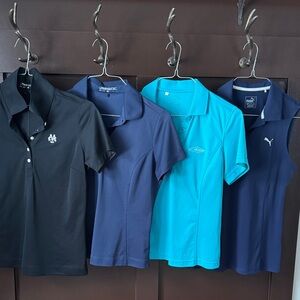 Nike Women's Black and Teal Polo Tops - Short Sleeve